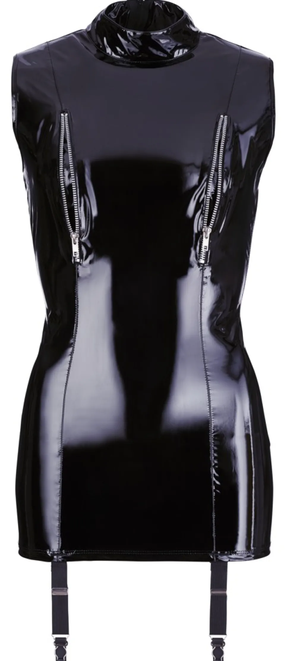 Lack-Strapskleid schwarz