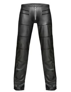 Lange Wetlook Hose mit Lackeinsätzen