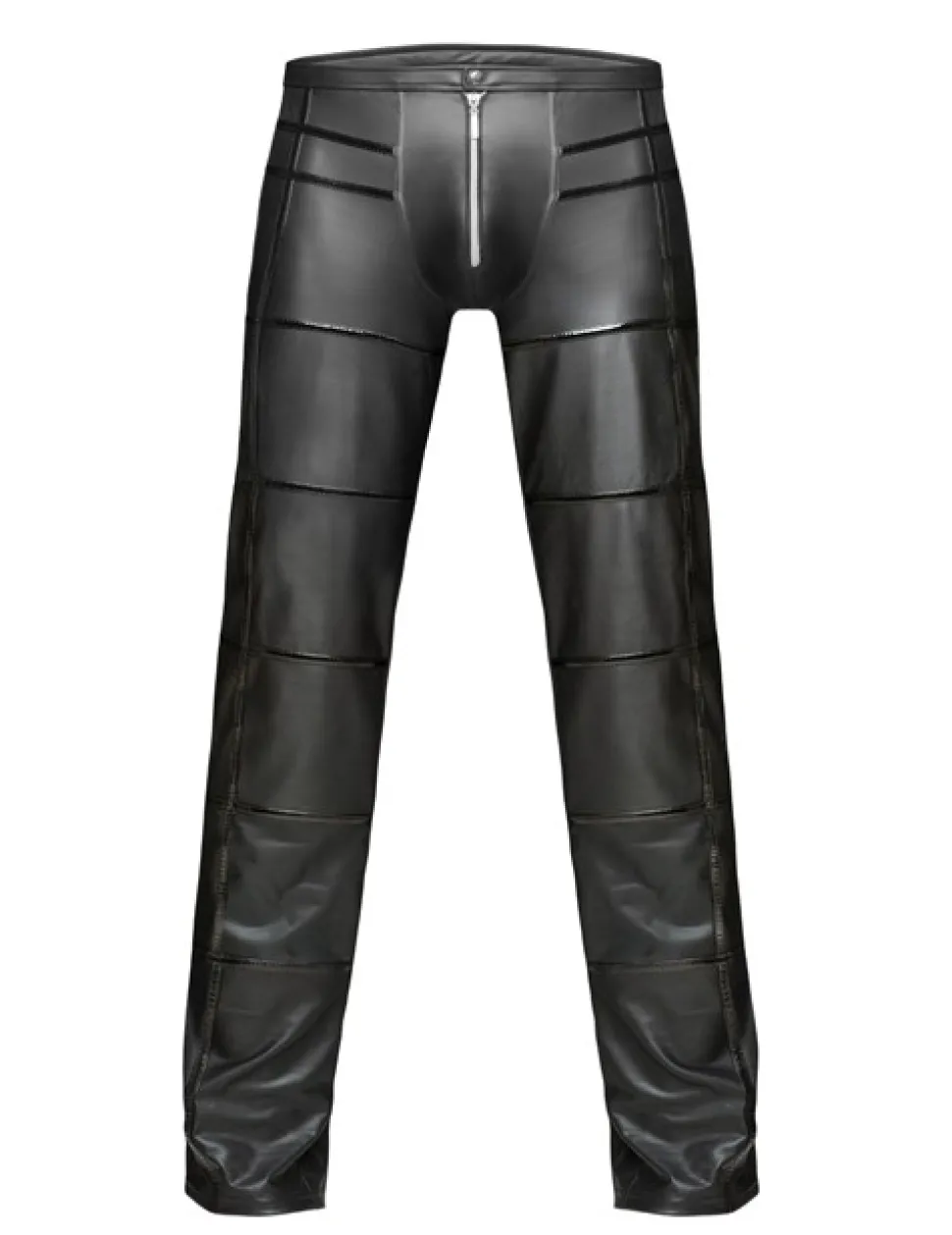 Lange Wetlook Hose mit Lackeinsätzen