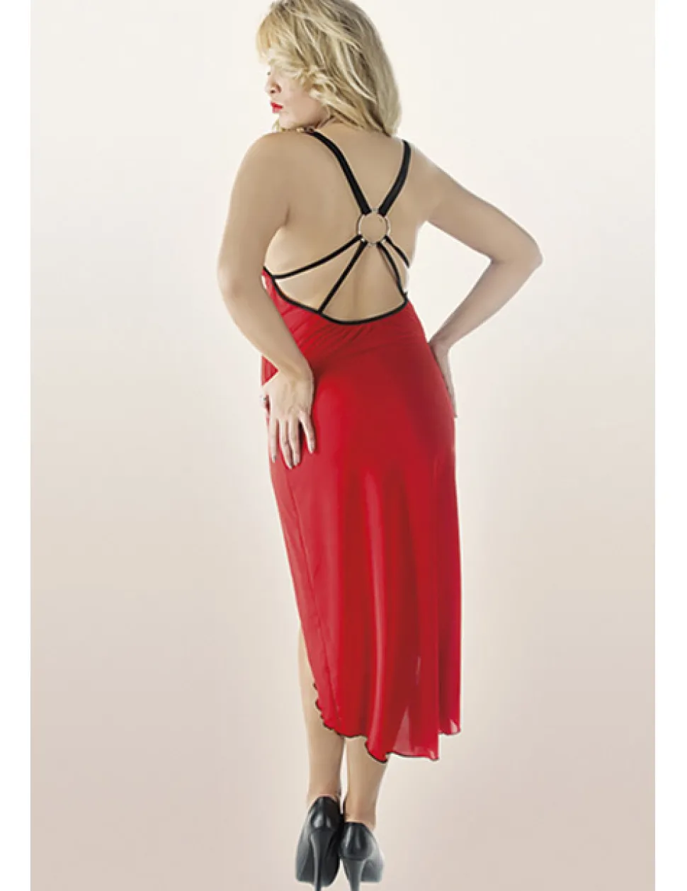 langes Kleid M/1073 rot