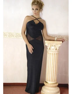 langes Kleid M/1068 schwarz