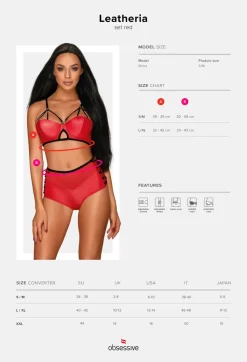 Leatheria 2tlg. Set rot