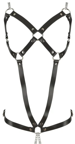 Leder Ketten-Harness schwarz