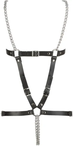 Leder Ketten-Harness schwarz