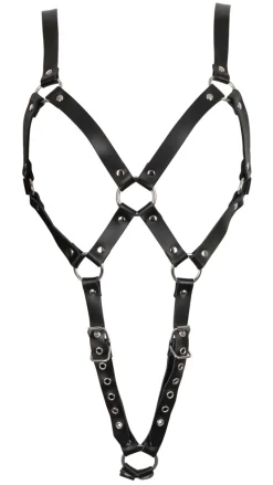 Leder Riemenbody schwarz