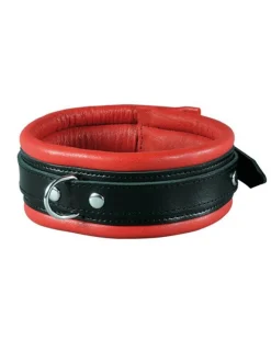 Leder-Halsfessel rot/schwarz