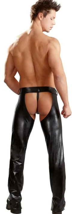 Lederimitat Herren Chaps schwarz