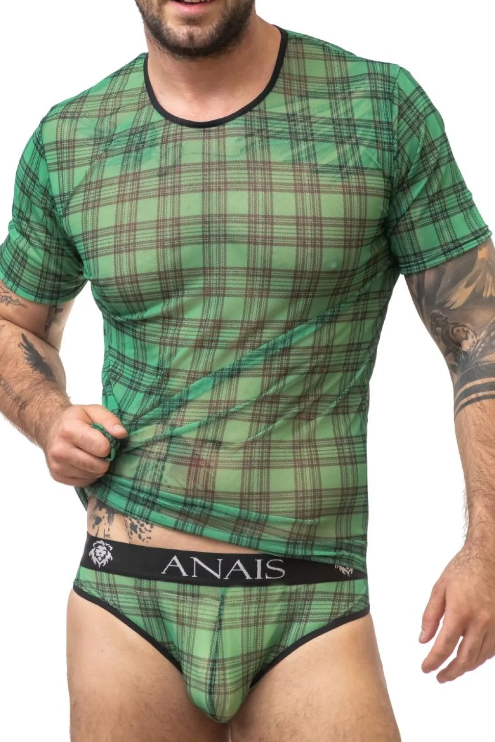 Magic T-Shirt in grünem Karo-Muster