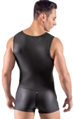 Mattlook Herren-Overall aus dehnbarem Material mit Reißverschluss und Taschen