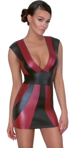 Mattlook Kleid schwarz-rot