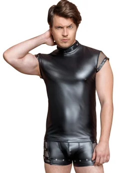 Mattlook Shirt mit Nieten und abnehmbarem Halsband