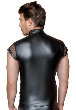 Mattlook Shirt mit Nieten und abnehmbarem Halsband