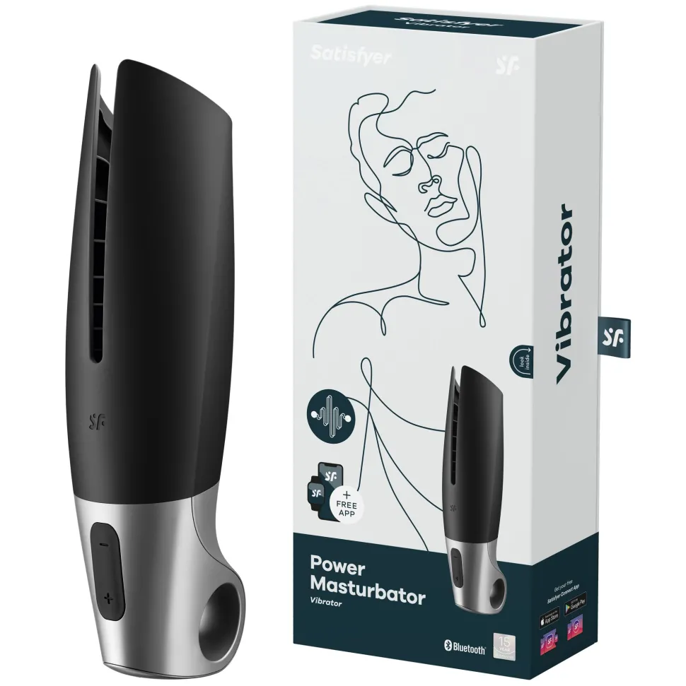 Men Power Masturbator in schwarz silber