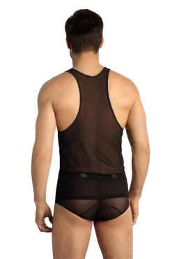 Mesh Tank-Top Partyoberteil Muscleshirt Netz