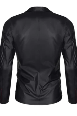 Mesh-Wetlook Jacke schwarz