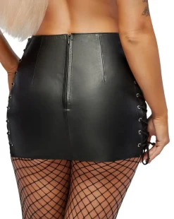 Mini Rock aus feinstem Leder mit seitlichen Schnürungen