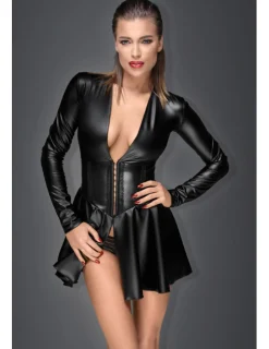 Minikleid aus elastischem Powerwetlook