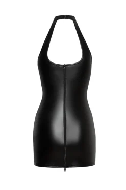 Minikleid im Wetlook mit Schnürung