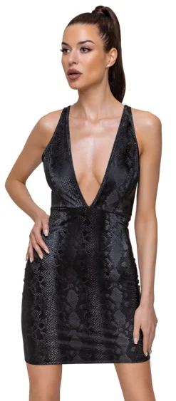 Minikleid in Schlangenhaut-Optik Clubwear Partykleid