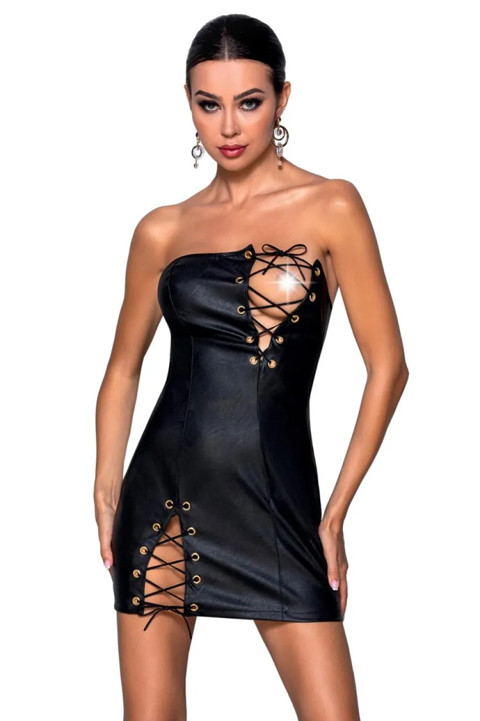 Minikleid mit Schnürung Clubwear Partykleid