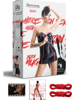 Minikleid Yukiko + 2 Seile schwarz/rot