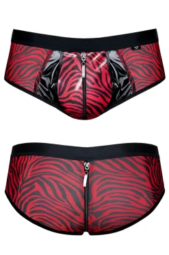 Netz Slip mit Reißverschluss mit Zebramuster