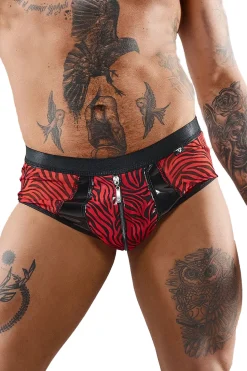 Netz Slip mit Reißverschluss mit Zebramuster