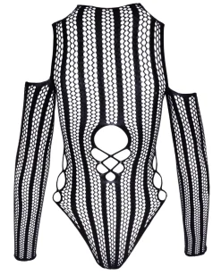 Netz Langarm-Body Ouvert