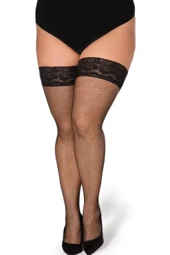 Netz-Strümpfe Christina 7/8 Xtra Size schwarz