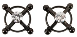 Nippelklemmen mit Schmuckstein und Justierschrauben