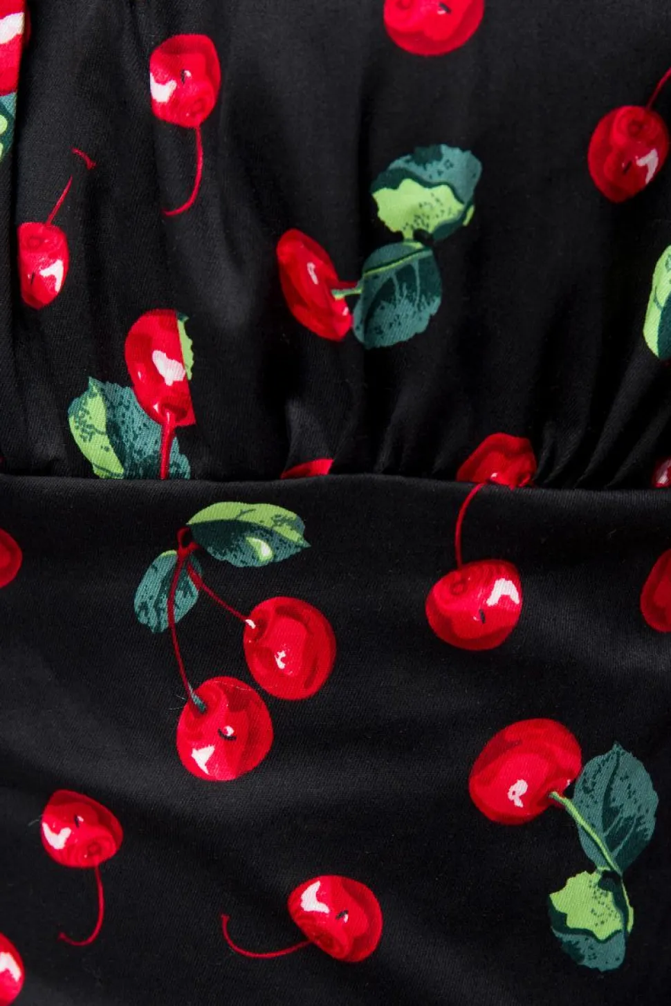 Oberteil mit Kirschenmuster schulterfrei