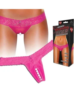Ouvert-Panty aus Spitze mit stimulierender Perlenkette