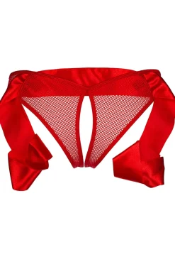 Ouvert-Panty Blütenspitze Netzstoff