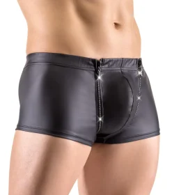 Pants im edlem Mattlook mit Strass-Reißverschluss aus weichem Material