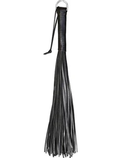 Peitsche mit 48 Rindslederriemen schwarz