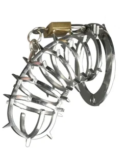 Penis-Keuschheitsgitter Spikes außen mit Schloss