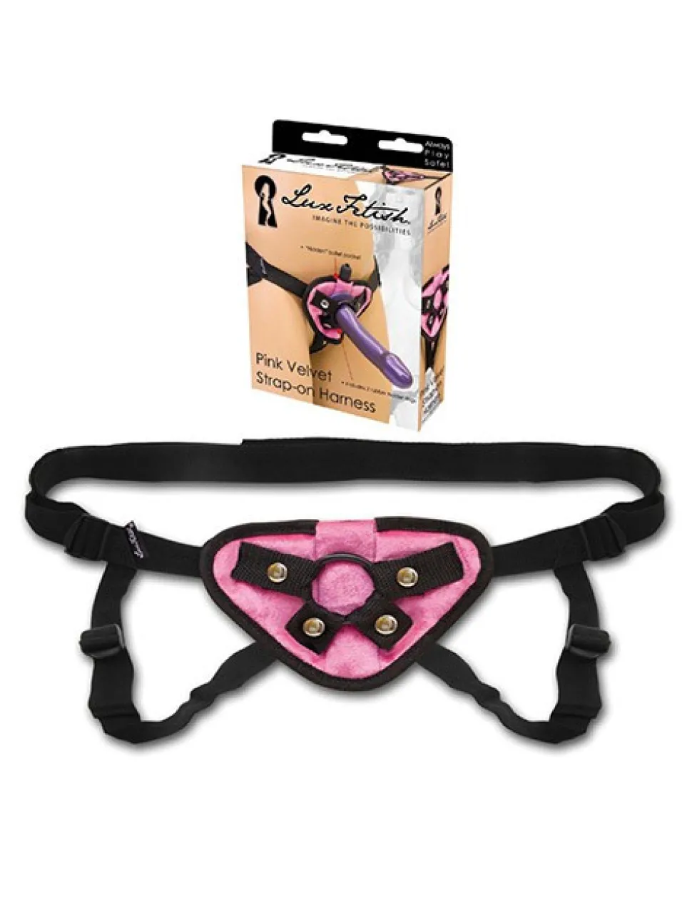 Pink Velvet Strap-On Harness