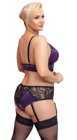 Plus Size BH-Set Bustier Straps-Slip Spitze Ouvert