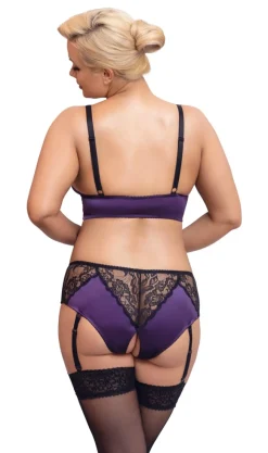 Plus Size BH-Set Bustier Straps-Slip Spitze Ouvert