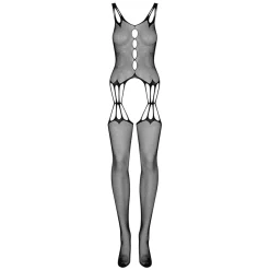 Plus Size Netz-Bodystocking Ouvert Strapsoptik