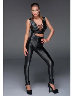 Powerwetlook Top mit Schnürung