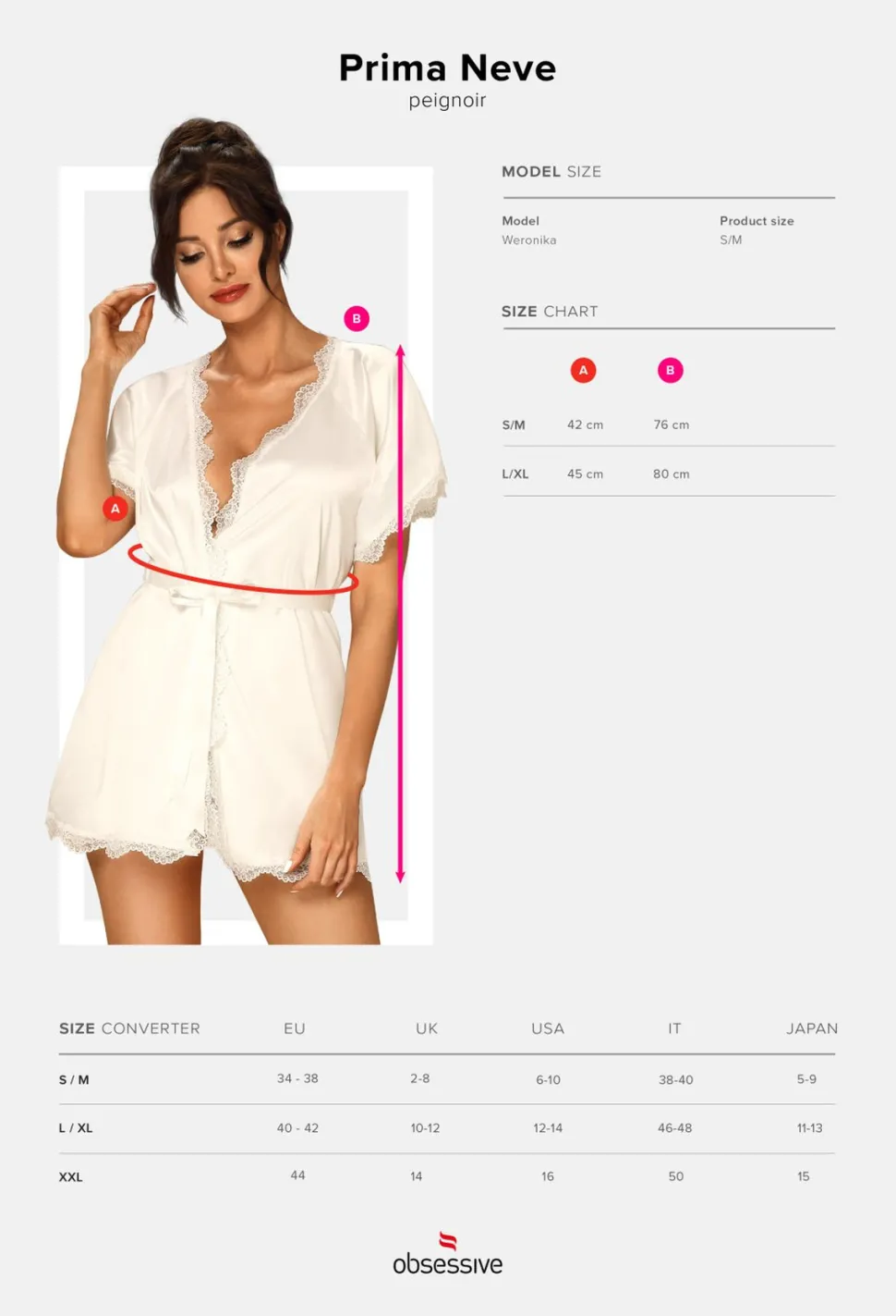 Prima Neve Peignoir weiß