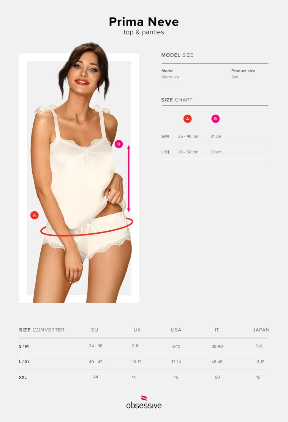 Prima Neve Top & Panty weiß