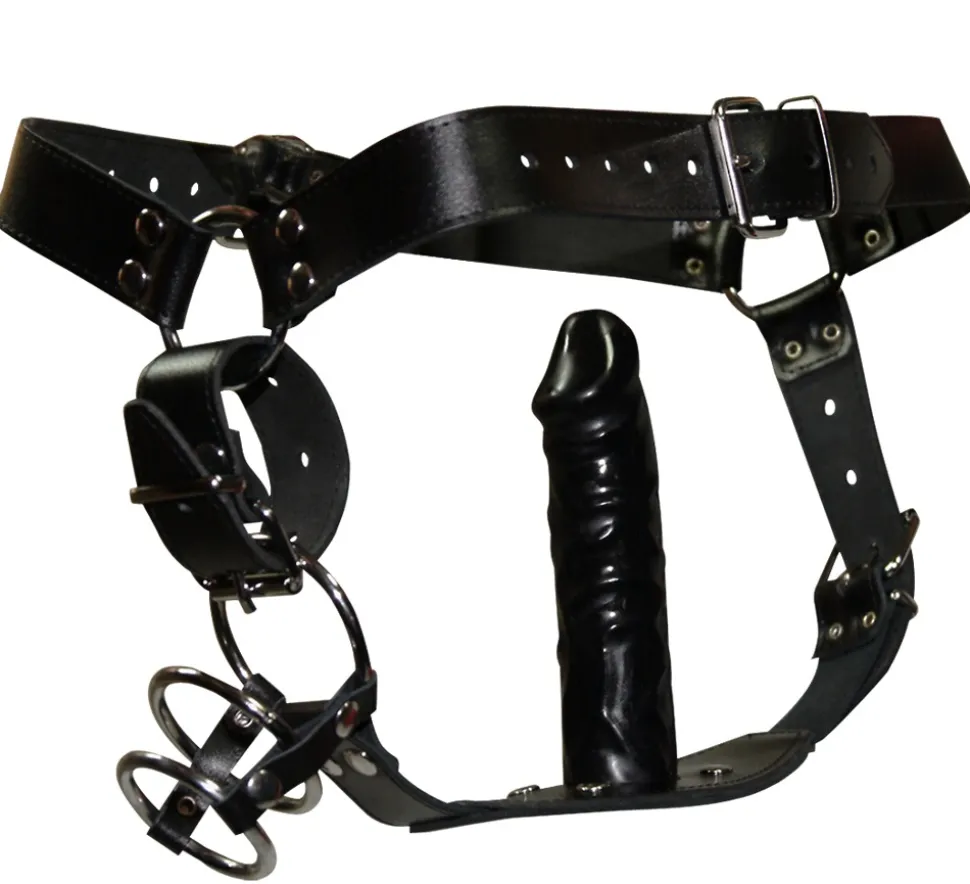 Riemen-String aus Leder mit Analplug