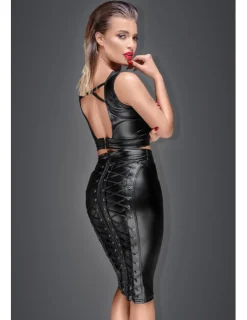 Rock aus Powerwetlook mit Reißverschluss