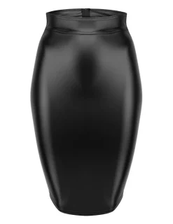 Rock aus Powerwetlook mit Reißverschluss