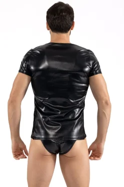 Shirt aus Kunstleder im Wetlook