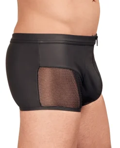 Short im Mattlook mit Netz-Elemente