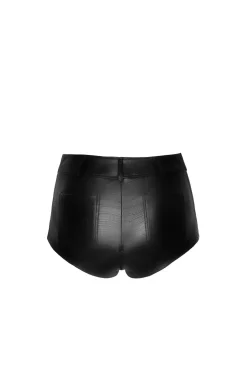 Snake Wetlook Shorts in Schwarz