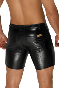 Snake Wetlook Shorts mit feinen Details